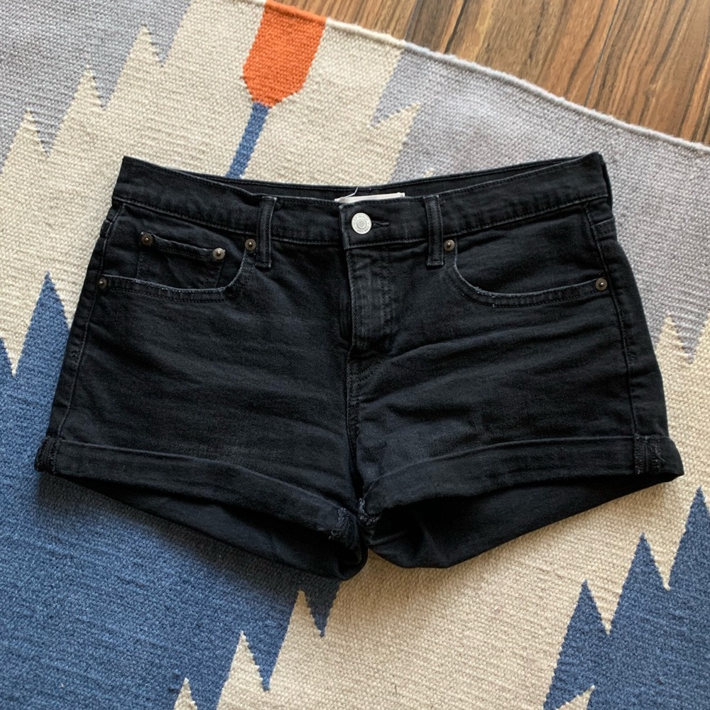 Gap Washed Black Jean Shorts